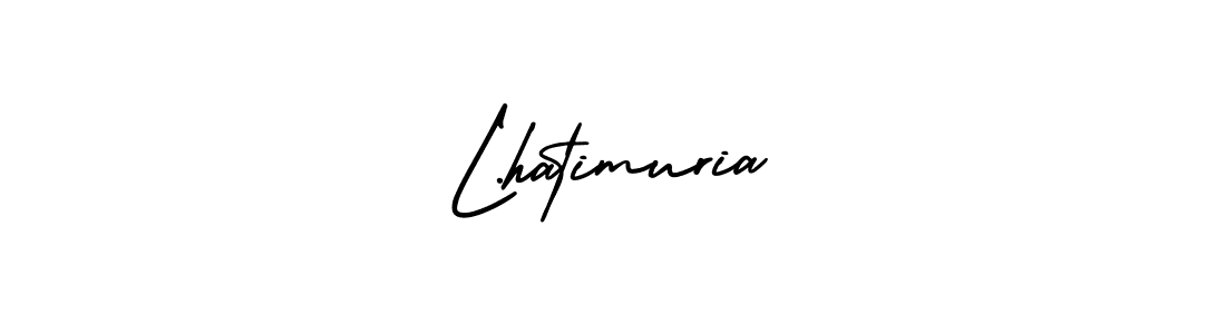 Create a beautiful signature design for name L.hatimuria. With this signature (AmerikaSignatureDemo-Regular) fonts, you can make a handwritten signature for free. L.hatimuria signature style 3 images and pictures png