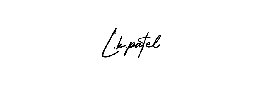 You should practise on your own different ways (AmerikaSignatureDemo-Regular) to write your name (L.k.patel) in signature. don't let someone else do it for you. L.k.patel signature style 3 images and pictures png