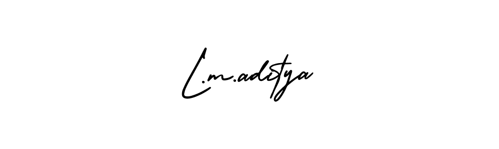 Use a signature maker to create a handwritten signature online. With this signature software, you can design (AmerikaSignatureDemo-Regular) your own signature for name L.m.aditya. L.m.aditya signature style 3 images and pictures png