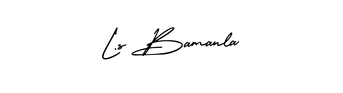 How to make L.s Bamanla name signature. Use AmerikaSignatureDemo-Regular style for creating short signs online. This is the latest handwritten sign. L.s Bamanla signature style 3 images and pictures png