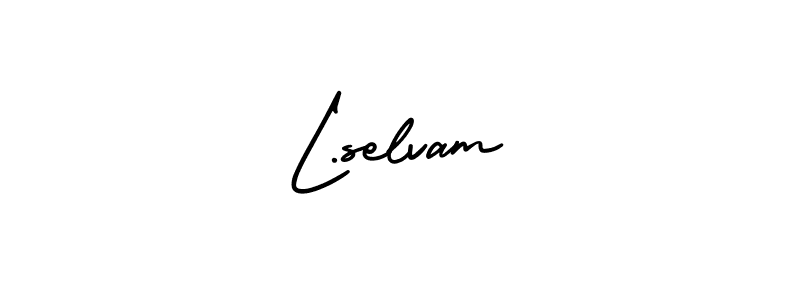 How to make L.selvam name signature. Use AmerikaSignatureDemo-Regular style for creating short signs online. This is the latest handwritten sign. L.selvam signature style 3 images and pictures png