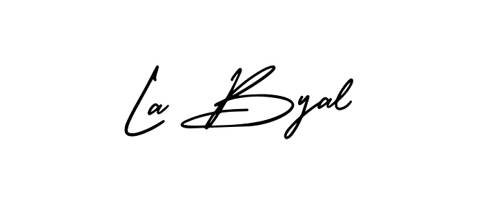 La Byal stylish signature style. Best Handwritten Sign (AmerikaSignatureDemo-Regular) for my name. Handwritten Signature Collection Ideas for my name La Byal. La Byal signature style 3 images and pictures png