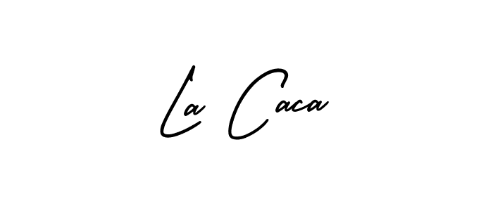 Design your own signature with our free online signature maker. With this signature software, you can create a handwritten (AmerikaSignatureDemo-Regular) signature for name La Caca. La Caca signature style 3 images and pictures png