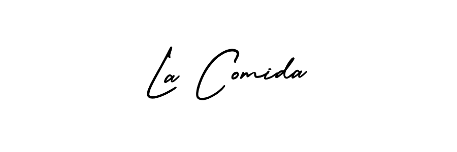 Make a beautiful signature design for name La Comida. With this signature (AmerikaSignatureDemo-Regular) style, you can create a handwritten signature for free. La Comida signature style 3 images and pictures png