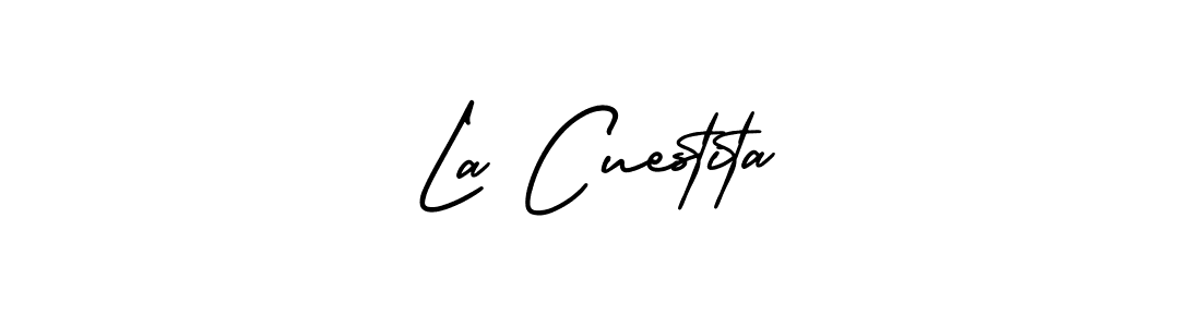 This is the best signature style for the La Cuestita name. Also you like these signature font (AmerikaSignatureDemo-Regular). Mix name signature. La Cuestita signature style 3 images and pictures png