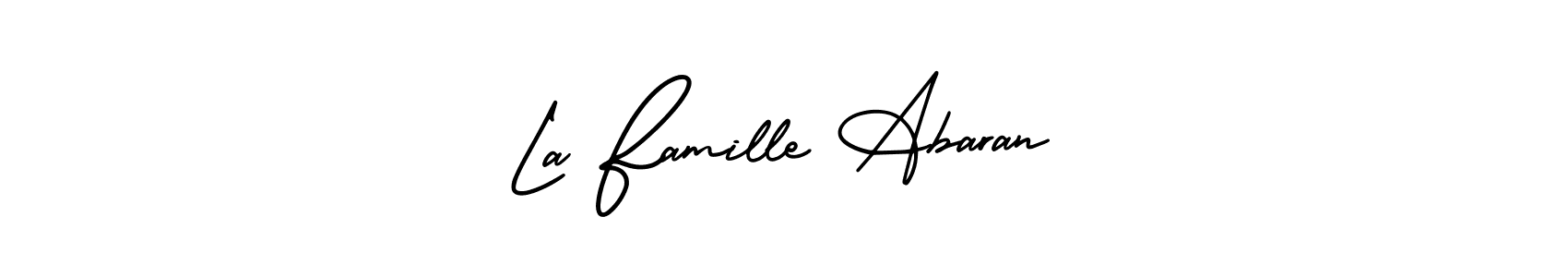 It looks lik you need a new signature style for name La Famille Abaran. Design unique handwritten (AmerikaSignatureDemo-Regular) signature with our free signature maker in just a few clicks. La Famille Abaran signature style 3 images and pictures png