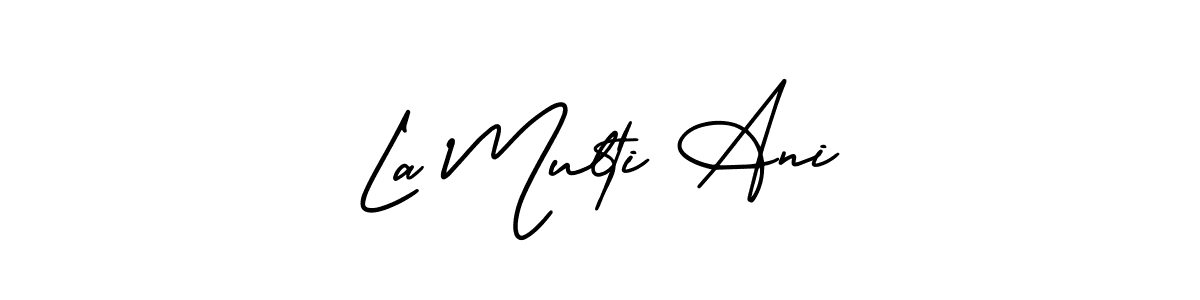 How to make La Multi Ani signature? AmerikaSignatureDemo-Regular is a professional autograph style. Create handwritten signature for La Multi Ani name. La Multi Ani signature style 3 images and pictures png