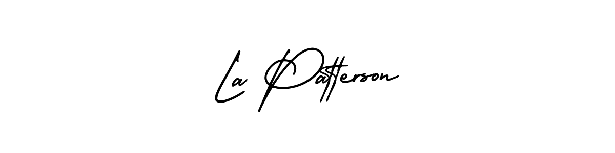 Best and Professional Signature Style for La Patterson. AmerikaSignatureDemo-Regular Best Signature Style Collection. La Patterson signature style 3 images and pictures png
