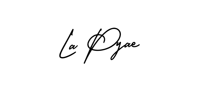 Check out images of Autograph of La Pyae name. Actor La Pyae Signature Style. AmerikaSignatureDemo-Regular is a professional sign style online. La Pyae signature style 3 images and pictures png