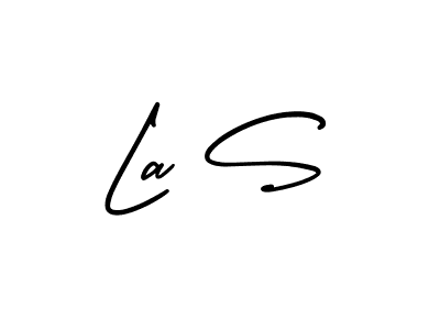 Similarly AmerikaSignatureDemo-Regular is the best handwritten signature design. Signature creator online .You can use it as an online autograph creator for name La S. La S signature style 3 images and pictures png