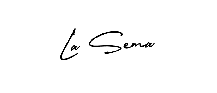 How to Draw La Sema signature style? AmerikaSignatureDemo-Regular is a latest design signature styles for name La Sema. La Sema signature style 3 images and pictures png