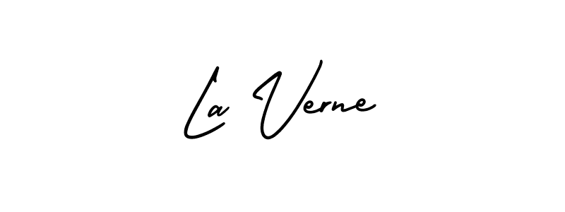 How to make La Verne name signature. Use AmerikaSignatureDemo-Regular style for creating short signs online. This is the latest handwritten sign. La Verne signature style 3 images and pictures png