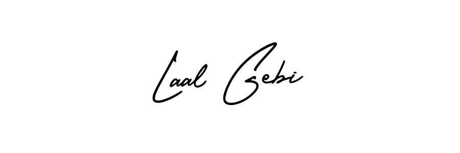 You should practise on your own different ways (AmerikaSignatureDemo-Regular) to write your name (Laal Gebi) in signature. don't let someone else do it for you. Laal Gebi signature style 3 images and pictures png