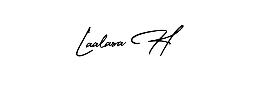 Use a signature maker to create a handwritten signature online. With this signature software, you can design (AmerikaSignatureDemo-Regular) your own signature for name Laalasa H. Laalasa H signature style 3 images and pictures png