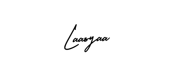 How to make Laasyaa name signature. Use AmerikaSignatureDemo-Regular style for creating short signs online. This is the latest handwritten sign. Laasyaa signature style 3 images and pictures png