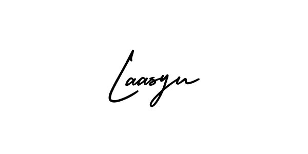 Use a signature maker to create a handwritten signature online. With this signature software, you can design (AmerikaSignatureDemo-Regular) your own signature for name Laasyu. Laasyu signature style 3 images and pictures png