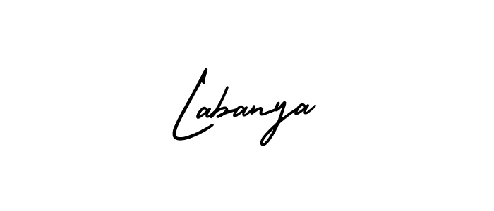 How to make Labanya name signature. Use AmerikaSignatureDemo-Regular style for creating short signs online. This is the latest handwritten sign. Labanya signature style 3 images and pictures png