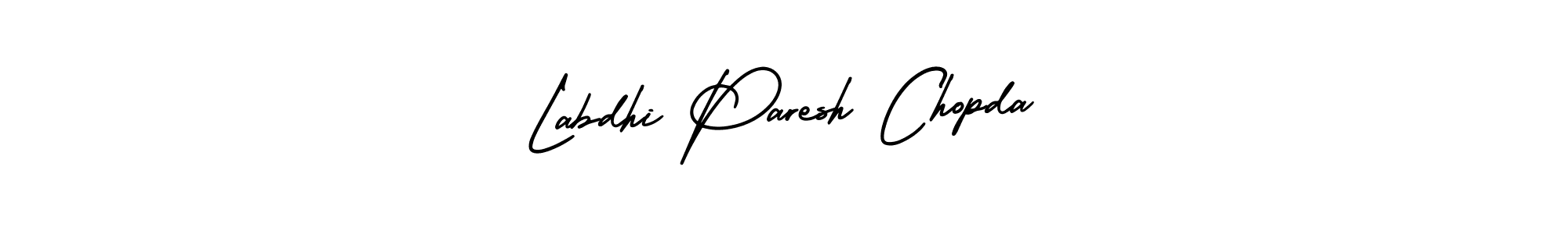 Labdhi Paresh Chopda stylish signature style. Best Handwritten Sign (AmerikaSignatureDemo-Regular) for my name. Handwritten Signature Collection Ideas for my name Labdhi Paresh Chopda. Labdhi Paresh Chopda signature style 3 images and pictures png