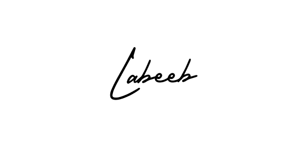 The best way (AmerikaSignatureDemo-Regular) to make a short signature is to pick only two or three words in your name. The name Labeeb include a total of six letters. For converting this name. Labeeb signature style 3 images and pictures png