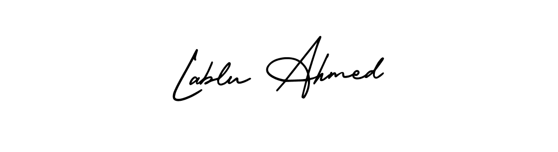 How to make Lablu Ahmed signature? AmerikaSignatureDemo-Regular is a professional autograph style. Create handwritten signature for Lablu Ahmed name. Lablu Ahmed signature style 3 images and pictures png