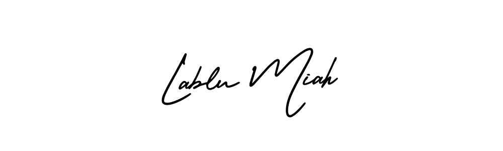 How to Draw Lablu Miah signature style? AmerikaSignatureDemo-Regular is a latest design signature styles for name Lablu Miah. Lablu Miah signature style 3 images and pictures png