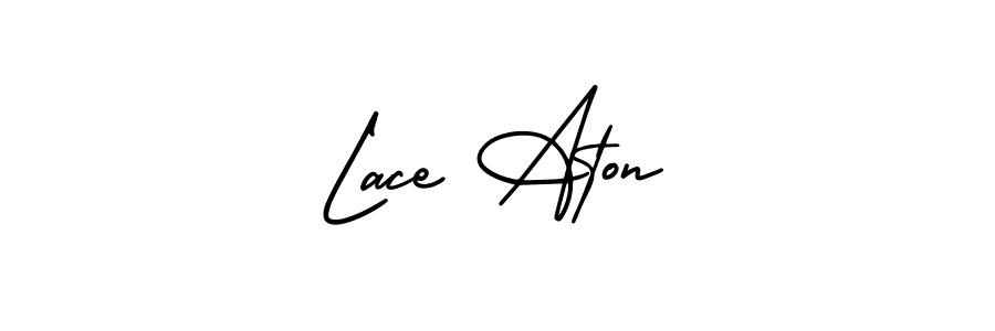 How to make Lace Aton name signature. Use AmerikaSignatureDemo-Regular style for creating short signs online. This is the latest handwritten sign. Lace Aton signature style 3 images and pictures png