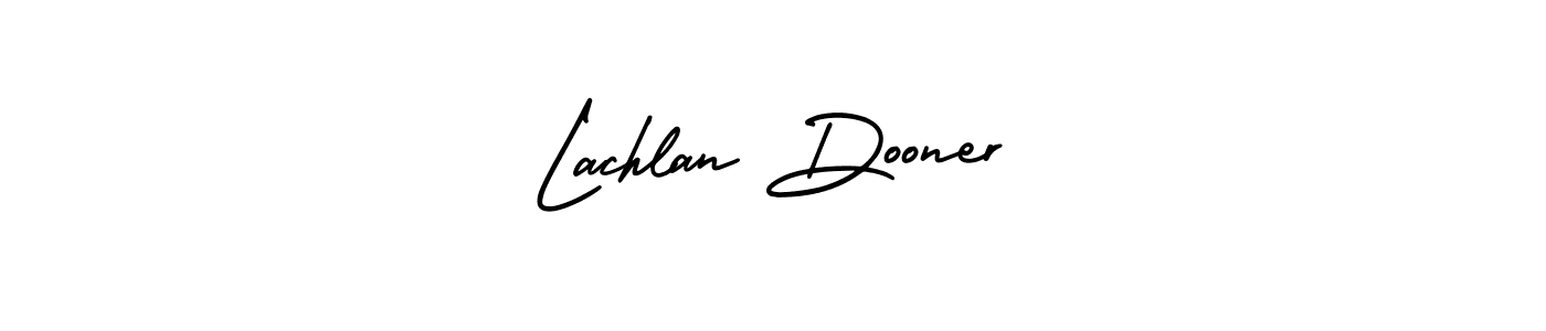 The best way (AmerikaSignatureDemo-Regular) to make a short signature is to pick only two or three words in your name. The name Lachlan Dooner include a total of six letters. For converting this name. Lachlan Dooner signature style 3 images and pictures png