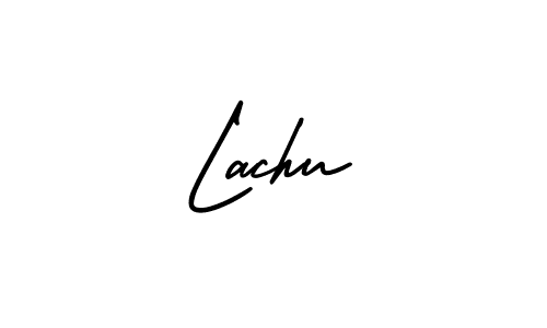 The best way (AmerikaSignatureDemo-Regular) to make a short signature is to pick only two or three words in your name. The name Lachu include a total of six letters. For converting this name. Lachu signature style 3 images and pictures png