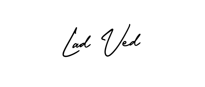 Create a beautiful signature design for name Lad Ved. With this signature (AmerikaSignatureDemo-Regular) fonts, you can make a handwritten signature for free. Lad Ved signature style 3 images and pictures png