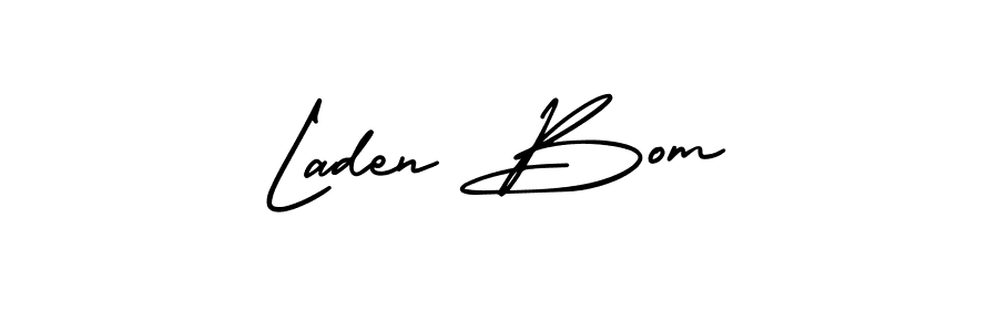 This is the best signature style for the Laden Bom name. Also you like these signature font (AmerikaSignatureDemo-Regular). Mix name signature. Laden Bom signature style 3 images and pictures png