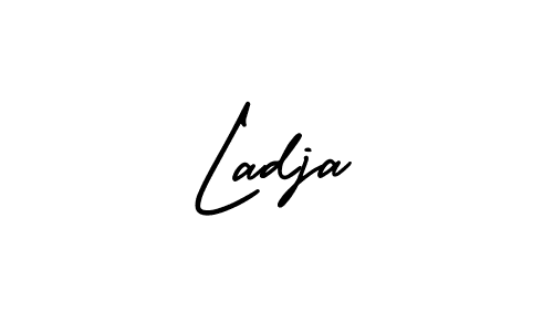 This is the best signature style for the Ladja name. Also you like these signature font (AmerikaSignatureDemo-Regular). Mix name signature. Ladja signature style 3 images and pictures png