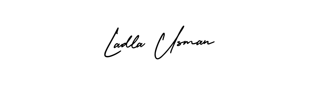 Make a short Ladla Usman signature style. Manage your documents anywhere anytime using AmerikaSignatureDemo-Regular. Create and add eSignatures, submit forms, share and send files easily. Ladla Usman signature style 3 images and pictures png