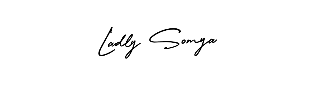 Similarly AmerikaSignatureDemo-Regular is the best handwritten signature design. Signature creator online .You can use it as an online autograph creator for name Ladly Somya. Ladly Somya signature style 3 images and pictures png