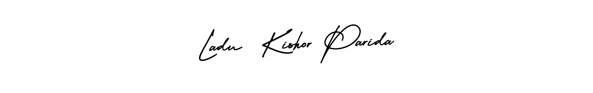 This is the best signature style for the Ladu  Kishor Parida name. Also you like these signature font (AmerikaSignatureDemo-Regular). Mix name signature. Ladu  Kishor Parida signature style 3 images and pictures png