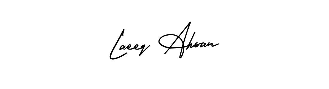 Make a beautiful signature design for name Laeeq Ahsan. With this signature (AmerikaSignatureDemo-Regular) style, you can create a handwritten signature for free. Laeeq Ahsan signature style 3 images and pictures png