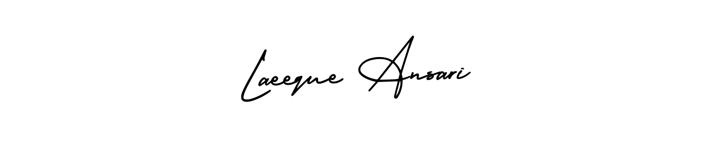 This is the best signature style for the Laeeque Ansari name. Also you like these signature font (AmerikaSignatureDemo-Regular). Mix name signature. Laeeque Ansari signature style 3 images and pictures png