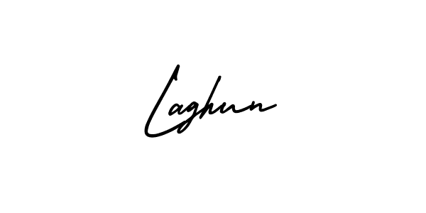 Design your own signature with our free online signature maker. With this signature software, you can create a handwritten (AmerikaSignatureDemo-Regular) signature for name Laghun. Laghun signature style 3 images and pictures png