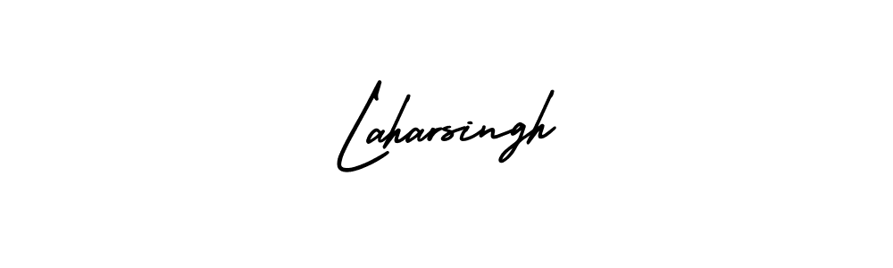 You should practise on your own different ways (AmerikaSignatureDemo-Regular) to write your name (Laharsingh) in signature. don't let someone else do it for you. Laharsingh signature style 3 images and pictures png