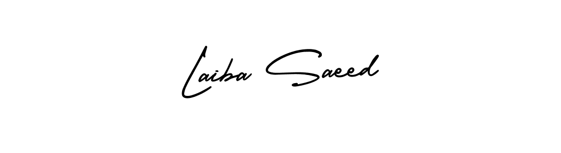 AmerikaSignatureDemo-Regular is a professional signature style that is perfect for those who want to add a touch of class to their signature. It is also a great choice for those who want to make their signature more unique. Get Laiba Saeed name to fancy signature for free. Laiba Saeed signature style 3 images and pictures png