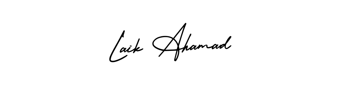 The best way (AmerikaSignatureDemo-Regular) to make a short signature is to pick only two or three words in your name. The name Laik Ahamad include a total of six letters. For converting this name. Laik Ahamad signature style 3 images and pictures png