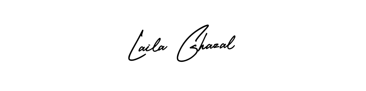 How to make Laila Ghazal name signature. Use AmerikaSignatureDemo-Regular style for creating short signs online. This is the latest handwritten sign. Laila Ghazal signature style 3 images and pictures png