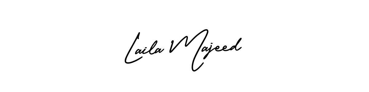 You should practise on your own different ways (AmerikaSignatureDemo-Regular) to write your name (Laila Majeed) in signature. don't let someone else do it for you. Laila Majeed signature style 3 images and pictures png