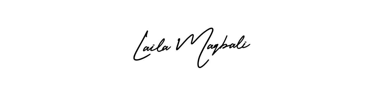 This is the best signature style for the Laila Maqbali name. Also you like these signature font (AmerikaSignatureDemo-Regular). Mix name signature. Laila Maqbali signature style 3 images and pictures png