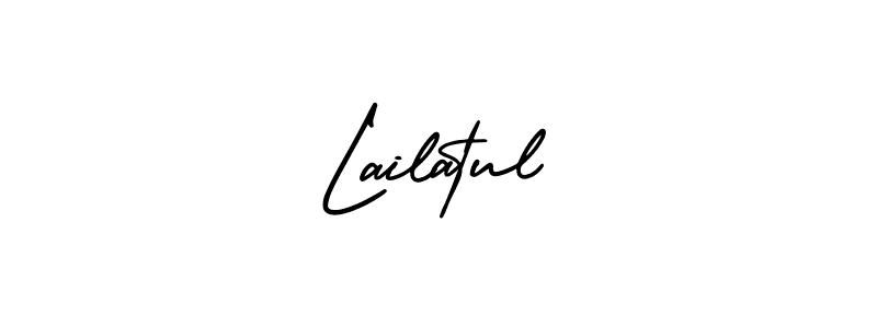 How to make Lailatul signature? AmerikaSignatureDemo-Regular is a professional autograph style. Create handwritten signature for Lailatul name. Lailatul signature style 3 images and pictures png