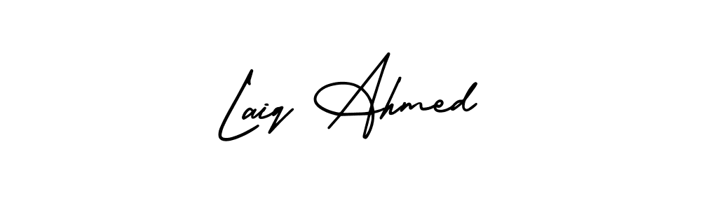 The best way (AmerikaSignatureDemo-Regular) to make a short signature is to pick only two or three words in your name. The name Laiq Ahmed include a total of six letters. For converting this name. Laiq Ahmed signature style 3 images and pictures png