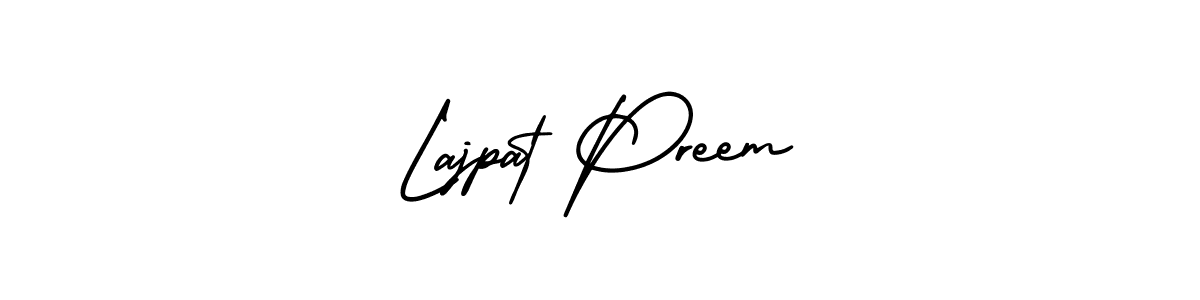 How to make Lajpat Preem name signature. Use AmerikaSignatureDemo-Regular style for creating short signs online. This is the latest handwritten sign. Lajpat Preem signature style 3 images and pictures png