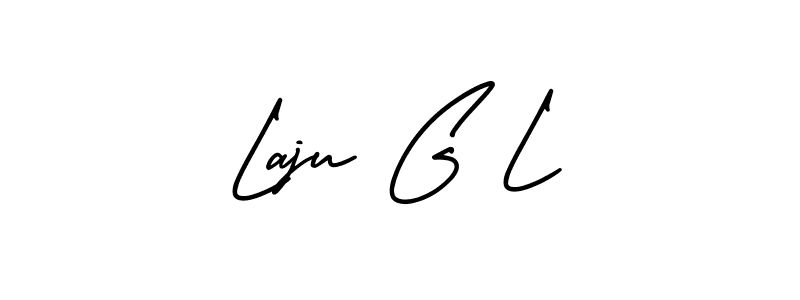 The best way (AmerikaSignatureDemo-Regular) to make a short signature is to pick only two or three words in your name. The name Laju G L include a total of six letters. For converting this name. Laju G L signature style 3 images and pictures png