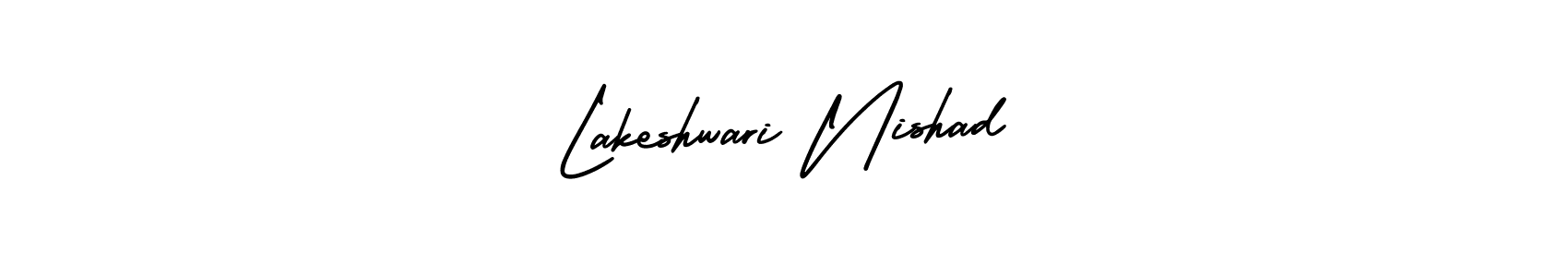 How to make Lakeshwari Nishad signature? AmerikaSignatureDemo-Regular is a professional autograph style. Create handwritten signature for Lakeshwari Nishad name. Lakeshwari Nishad signature style 3 images and pictures png