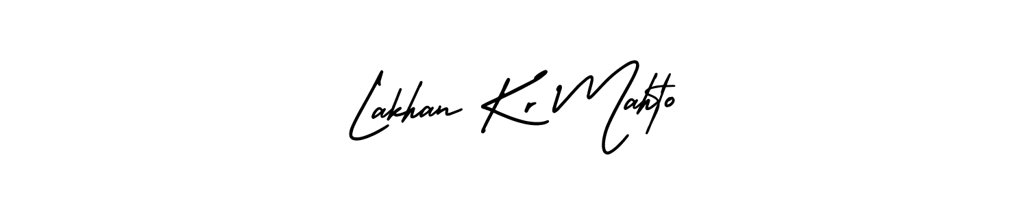 The best way (AmerikaSignatureDemo-Regular) to make a short signature is to pick only two or three words in your name. The name Lakhan Kr Mahto include a total of six letters. For converting this name. Lakhan Kr Mahto signature style 3 images and pictures png