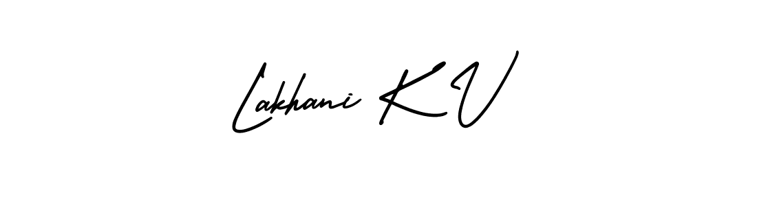 This is the best signature style for the Lakhani K V name. Also you like these signature font (AmerikaSignatureDemo-Regular). Mix name signature. Lakhani K V signature style 3 images and pictures png